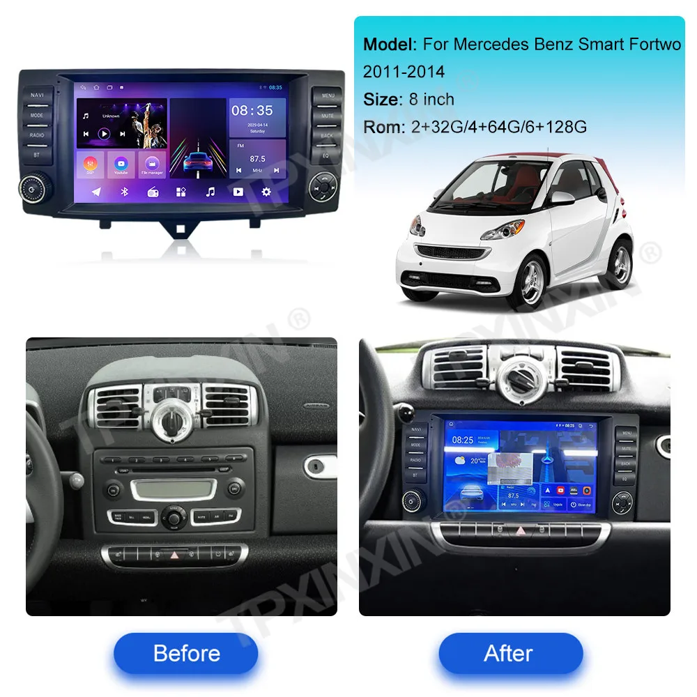 For Mercedes Benz Smart Fortwo 2011 2012 2013 2014 Android Car Radio Automotive Multimedia Stereo Player GPS Navi Head Unit