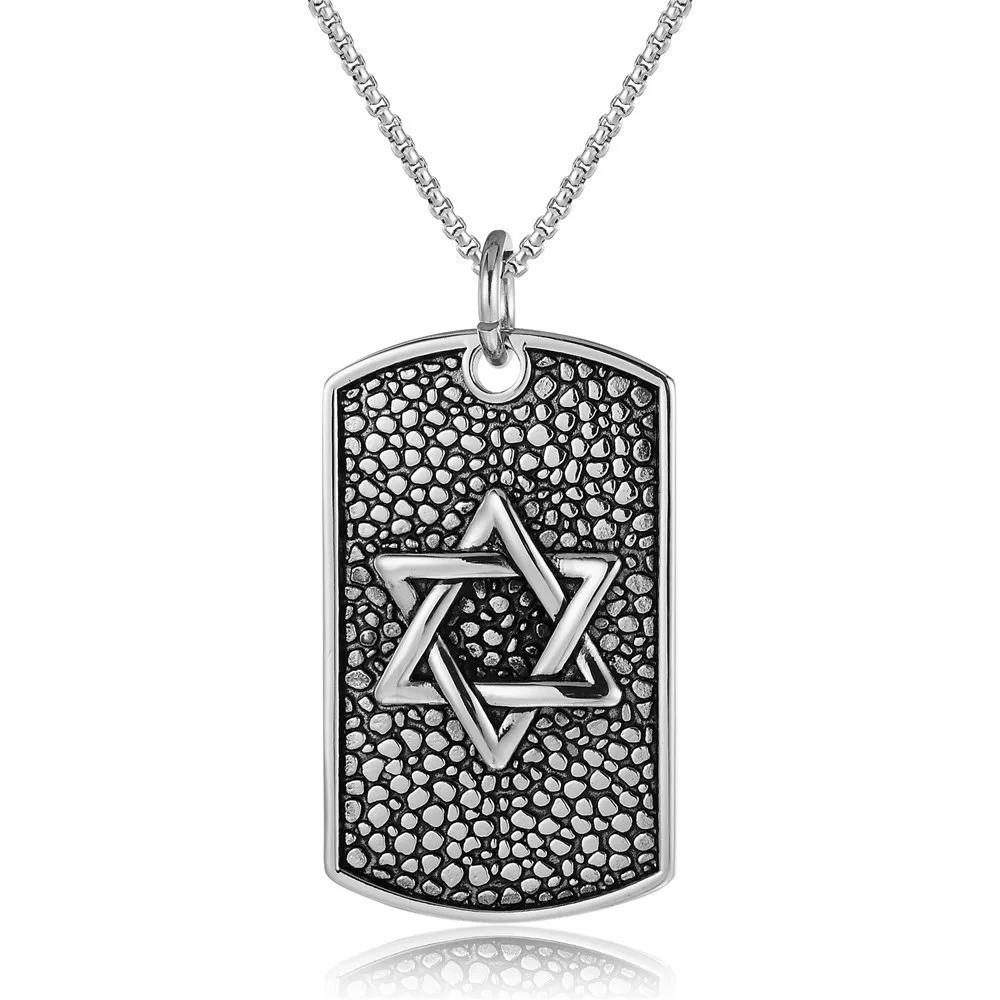 Jewish Star of David Pendant Retro Judaism Fashion Long Chain Women/Men Necklacen