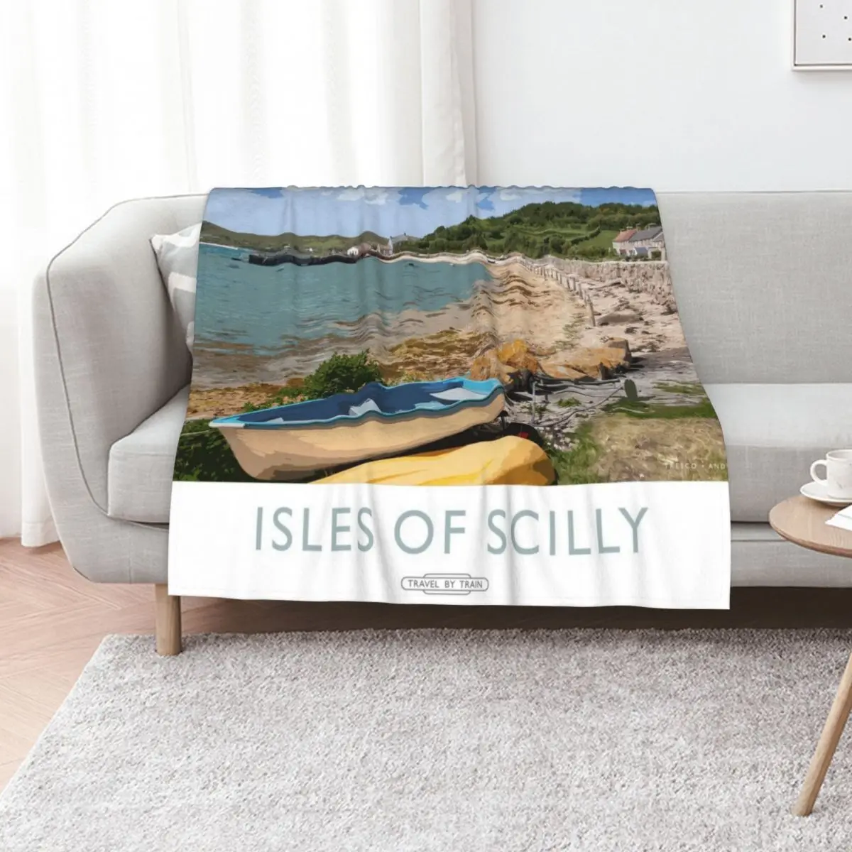 

Isles of Scilly Throw Blanket Vintage Single Sleeping Bag Luxury St Blankets