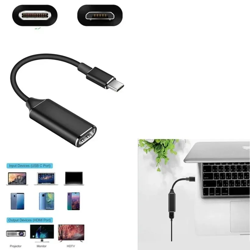 MnnWuu USB C to HDMI Adapter 4K 30Hz Cable Type C HDMI for Huawei Mate P20  ProMacBook Samsung Galaxy S10 USB-C HDMI Adapter