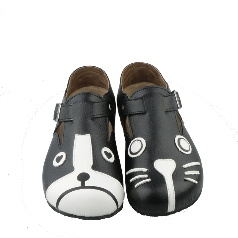 

Toddler Girl Boys Kids Loafers Leather Shoe Flats All Seasons 3-12 Years School Shoes Casual Cork White Dog Black Cat Cartoon