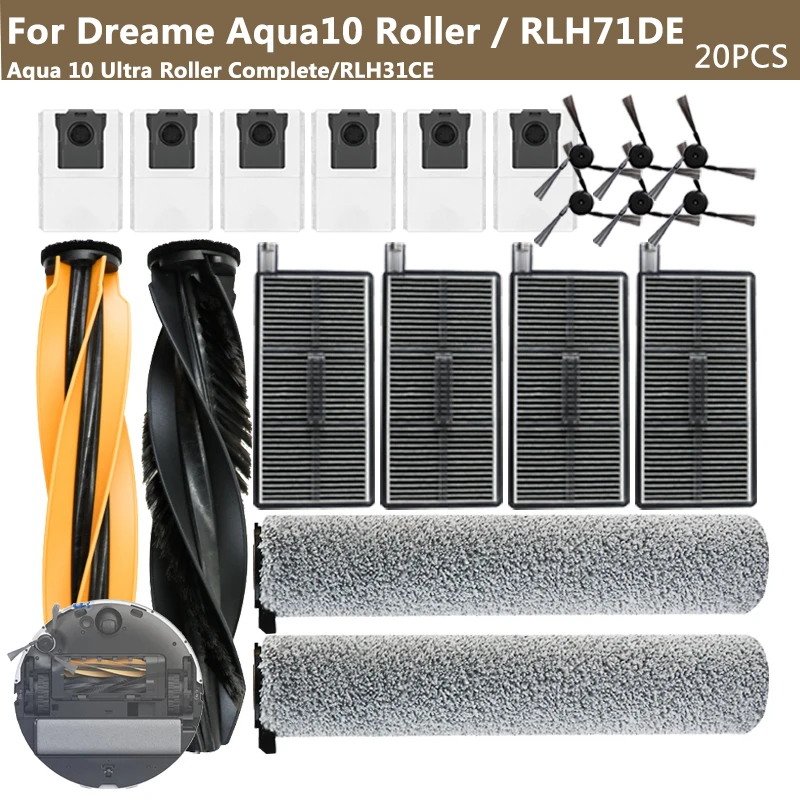 Piezas de repuesto para aspiradora Dreame Aqua10 Roller / Aqua 10 Ultra Roller Complete / RLH31CE / RLH71DE, accesorios para el hogar