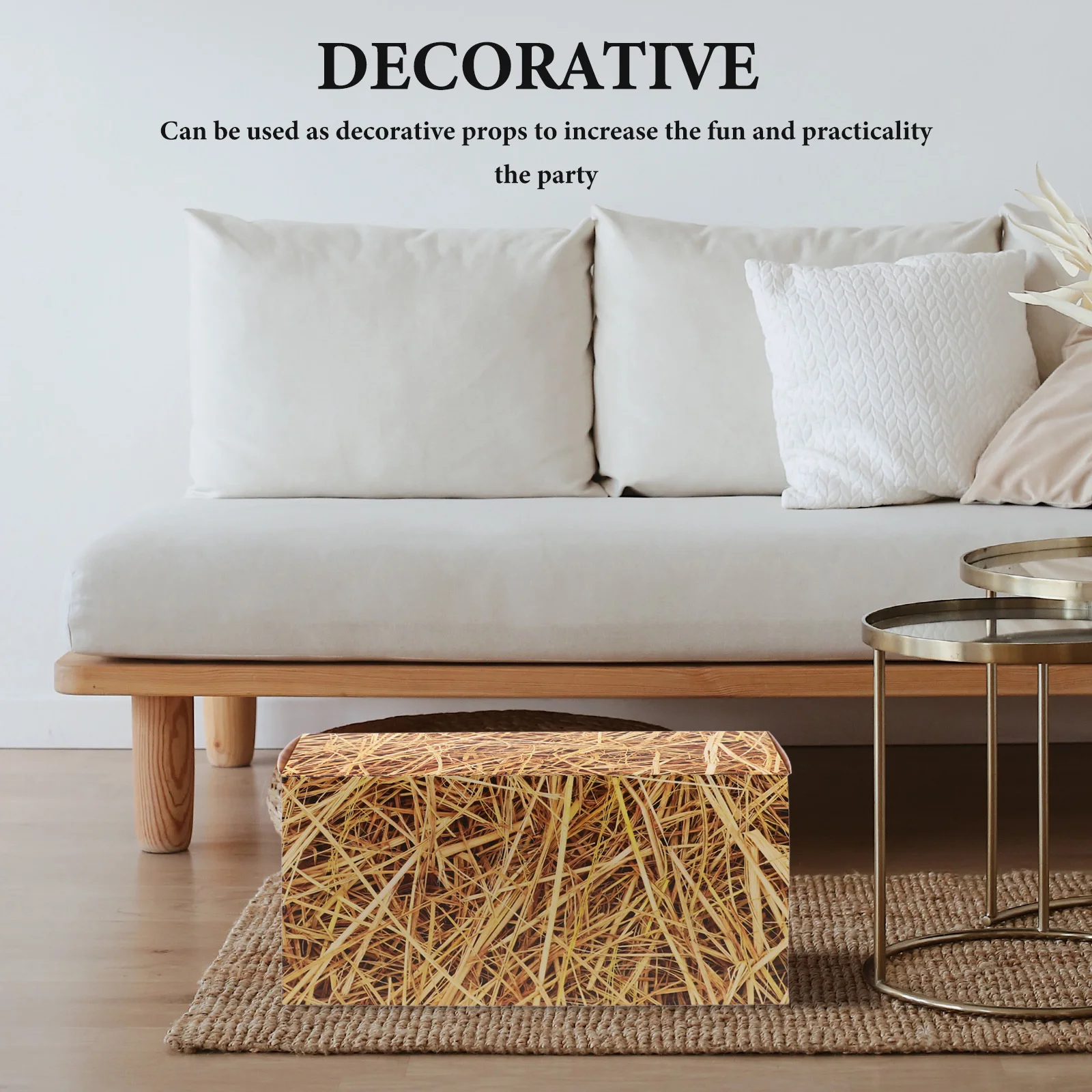 

Western Party Box Decorative Hay Bales For Country Cowboy Theme Halloween Garden Decoration Fake Straw Props Haystack