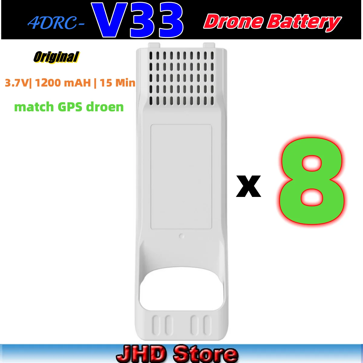 JHD 오리지널 4DRC V33 배터리, 4D-V33 RC 드론 배터리, 1200 mAh 배터리, 4DRC-V33 드론 액세서리, V33 RC 비행기 배터리