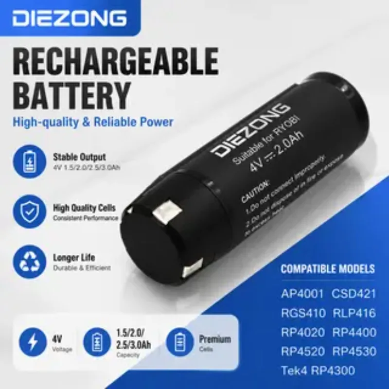 4V 1.5Ah 2.0Ah 2.5Ah 3.0Ah High-Quality Battery For RYOBI AP4001 CSD42l RGS410 RLP416 RP4020 RP4400 RP4520 RP4530 Tek4 RP4300