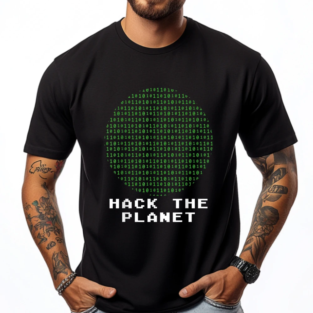 

Hack The Planet Binary Code Computer Hacking Coding Hacker Graphic Shirts Men Youth Clothes Gothic Style