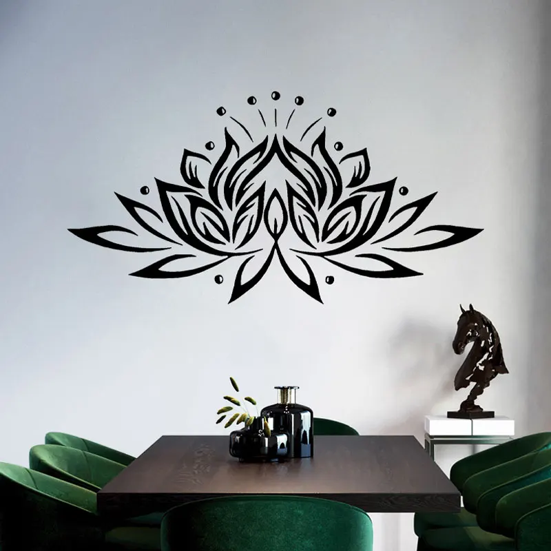Vinyl Wall Decal Bedroom Sticker Lotus Flower Yoga Studio Bohemian Decor Z205