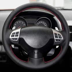 Customized DIY Car Steering Wheel Cover For Mitsubishi Lancer X 10 Outlander ASX Pajero Sport 2006-2016 Car Interior Accessories