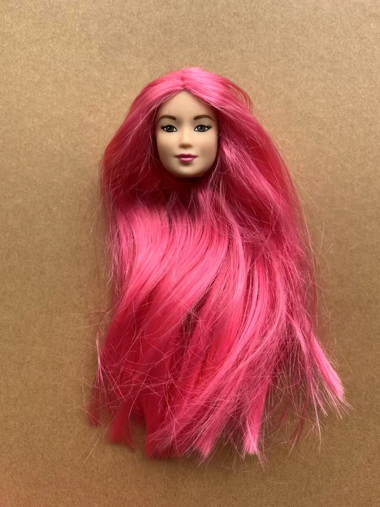 1/6 رؤوس دمى وجه نادر ألعاب على شكل جلد أبيض أو بني وشعر طويل ملون لجامعي الدمى ملحقات أجزاء الدمى للفتيات