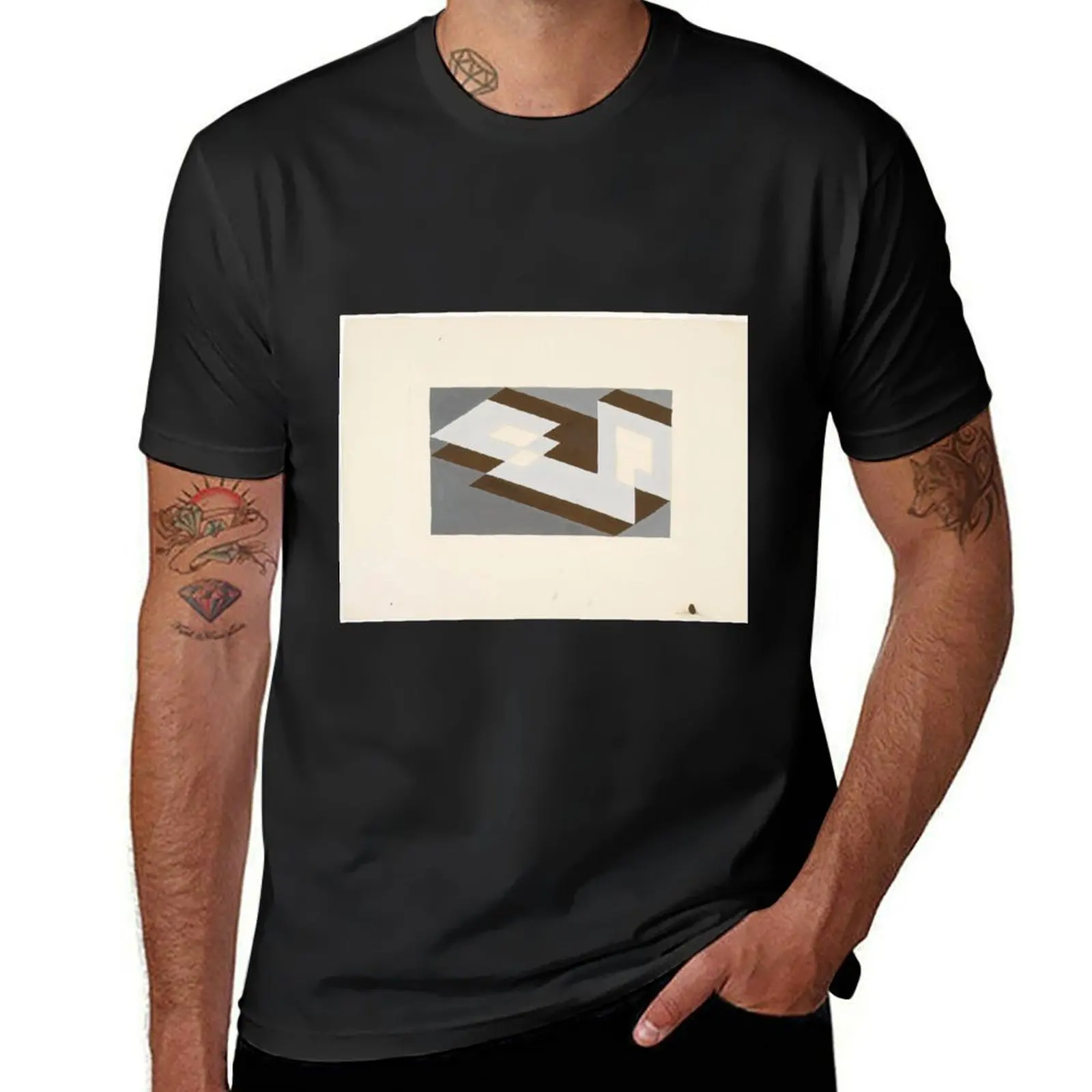 josef albers - study for tenayuca T-Shirt plus size tops anime clothes sublime T-shirts for men cotton