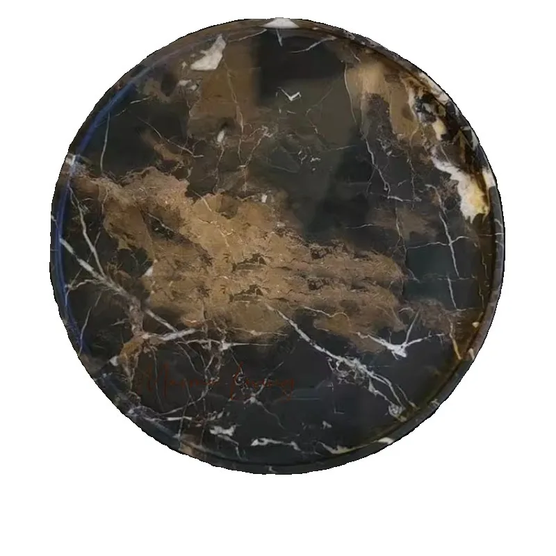 French silent style natural marble storage tray designer model room soft desktop aromatherapy tray ornaments