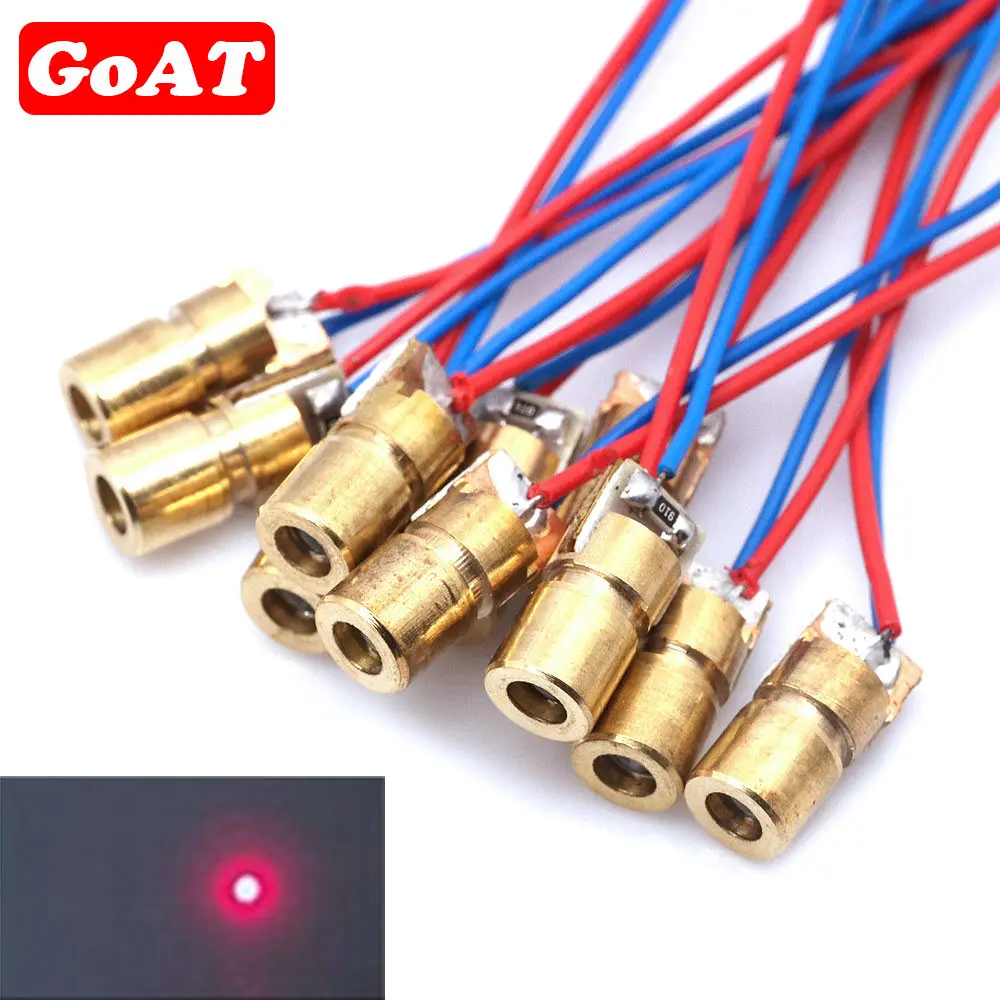 10PCS Mini puntatore Laser regolabile diodo RED Dot Laser Diod Circuit 3V/5V 5mW 650nm modulo puntatore mirino testa in rame