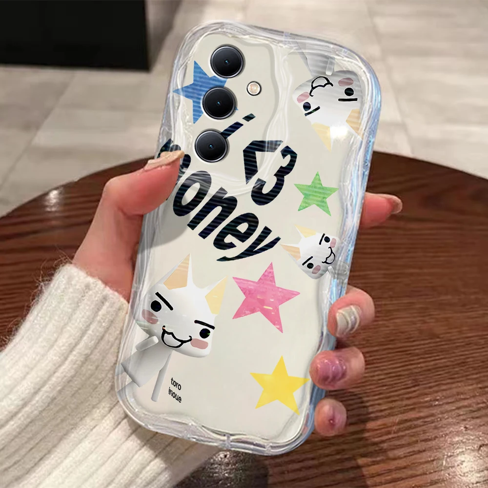 Funny Cute Toro Inoue Cat 3D Wave Case For Samsung A73 A72 A71 A55 A54 A53 A35 A34 A33 A25 A24 A23 A15 A14 A05 A04 4G 5G Cover