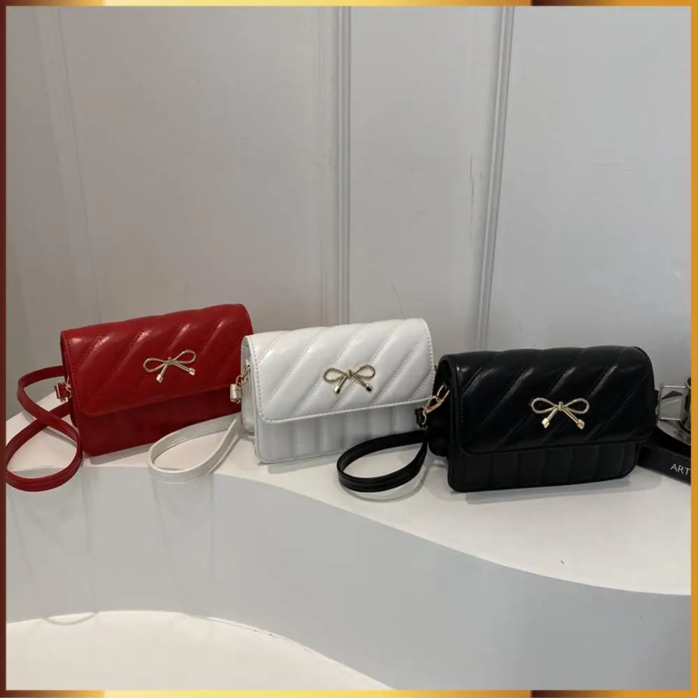 

Women Small Square Bag PU Leather Casual Bow Crossbody Bag Large Capacity Exquisite Bowknot Flap Bag Work Travel Shopping Bag