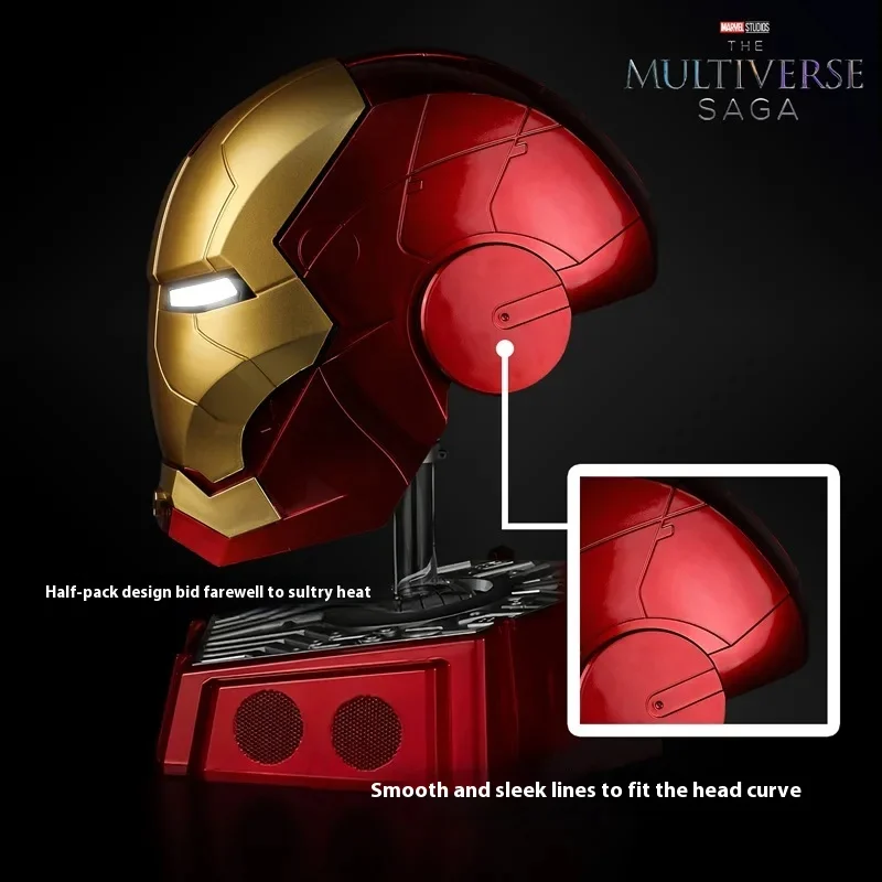 In Stock 2024 60cm Iron Man 1:1 Cosplay Helmet Marvel Avengers Light Led Ironman Mask Figure Model Toy Child Adult Christmas Toy