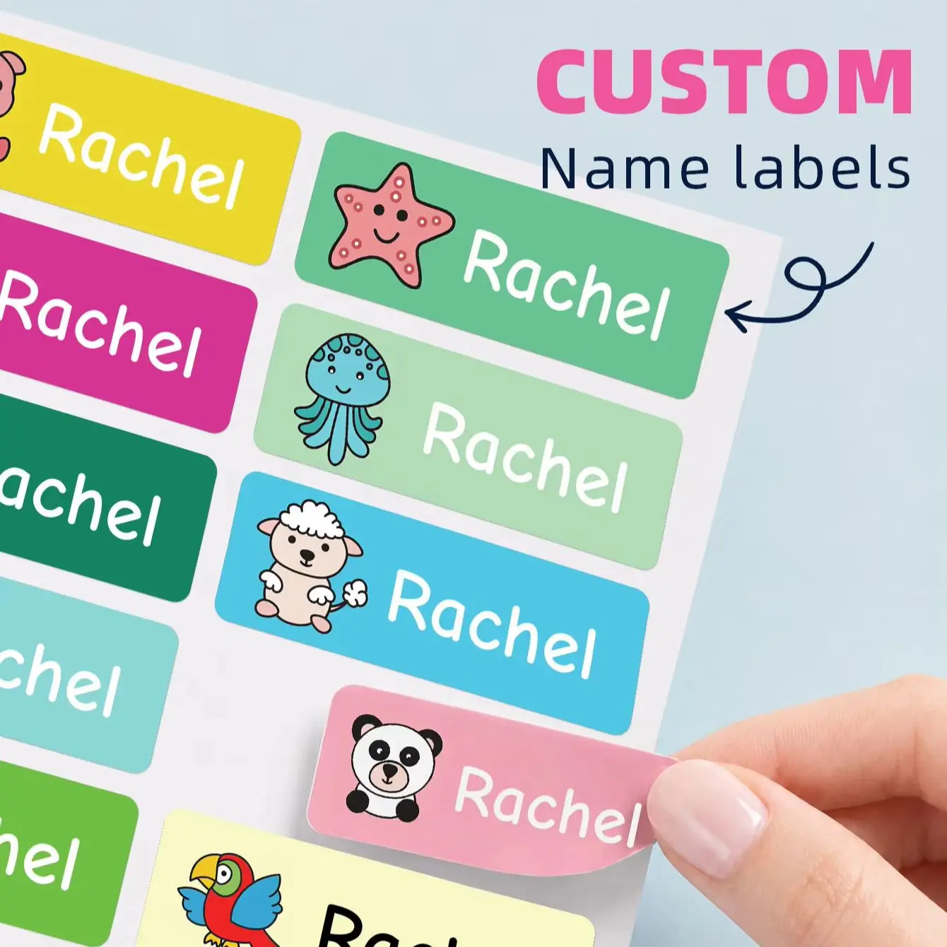 1-250PCS Custom Personalized Name Stickers for Party Favor Bags, Envelopes, Craft Boxes, Drink Tumblers, Book Covers