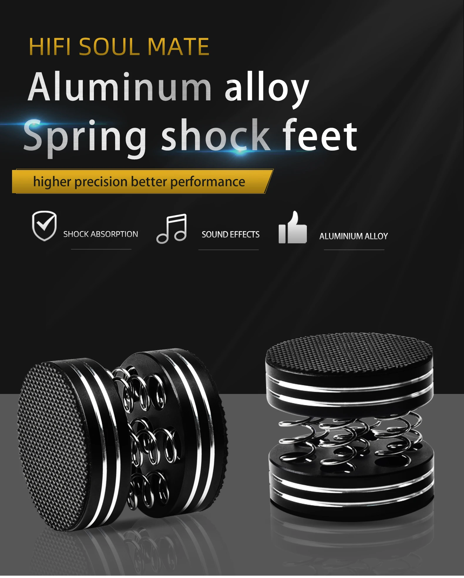 ATAUDIO HiFi Standfüße Audiophile Runde Federdämpfungspads HiFi-Füße Audio-Verstärker Stoßdämpfer-Füße Lautsprecherständer – Detail 1