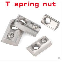 10/20/50pcs M3 M4 M5 M6 M8 T Spring Nut Half Round Elasticity Spring Nut  Block for 2020 3030 4040 Aluminium Profile