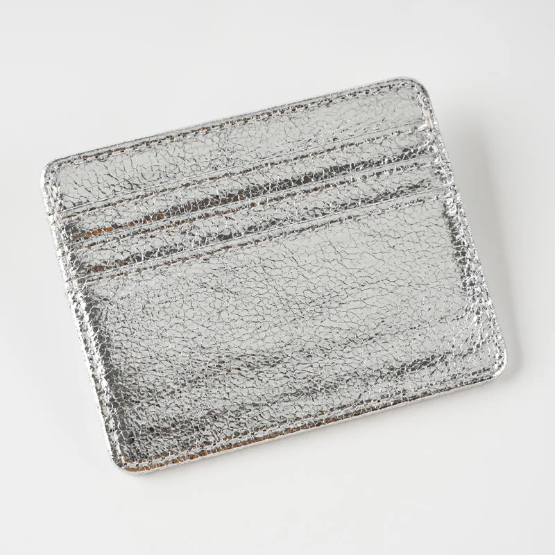 رقيقة جدا محفظة جلدية صغيرة سليم حامل بطاقة الائتمان البنك رجال الأعمال حافظة الهوية الصغيرة للنساء محفظة 4 فتحات حامل البطاقة #6