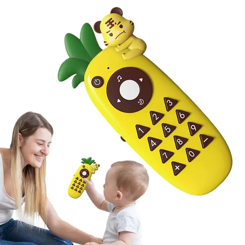 Toddler Cell Phone Toy Pineapple Shaped Toddler Remote Control Toy Phone Toy Music Sound Telephone Sleeping Toddler Control Toys