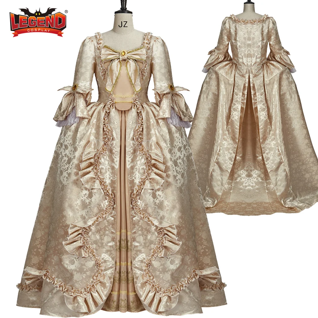 

18th Century Victotian Georgian Court Royal Golden Princess Dress Renaissance Costume Vintage Rococo Marie Antoinette Ball Gown