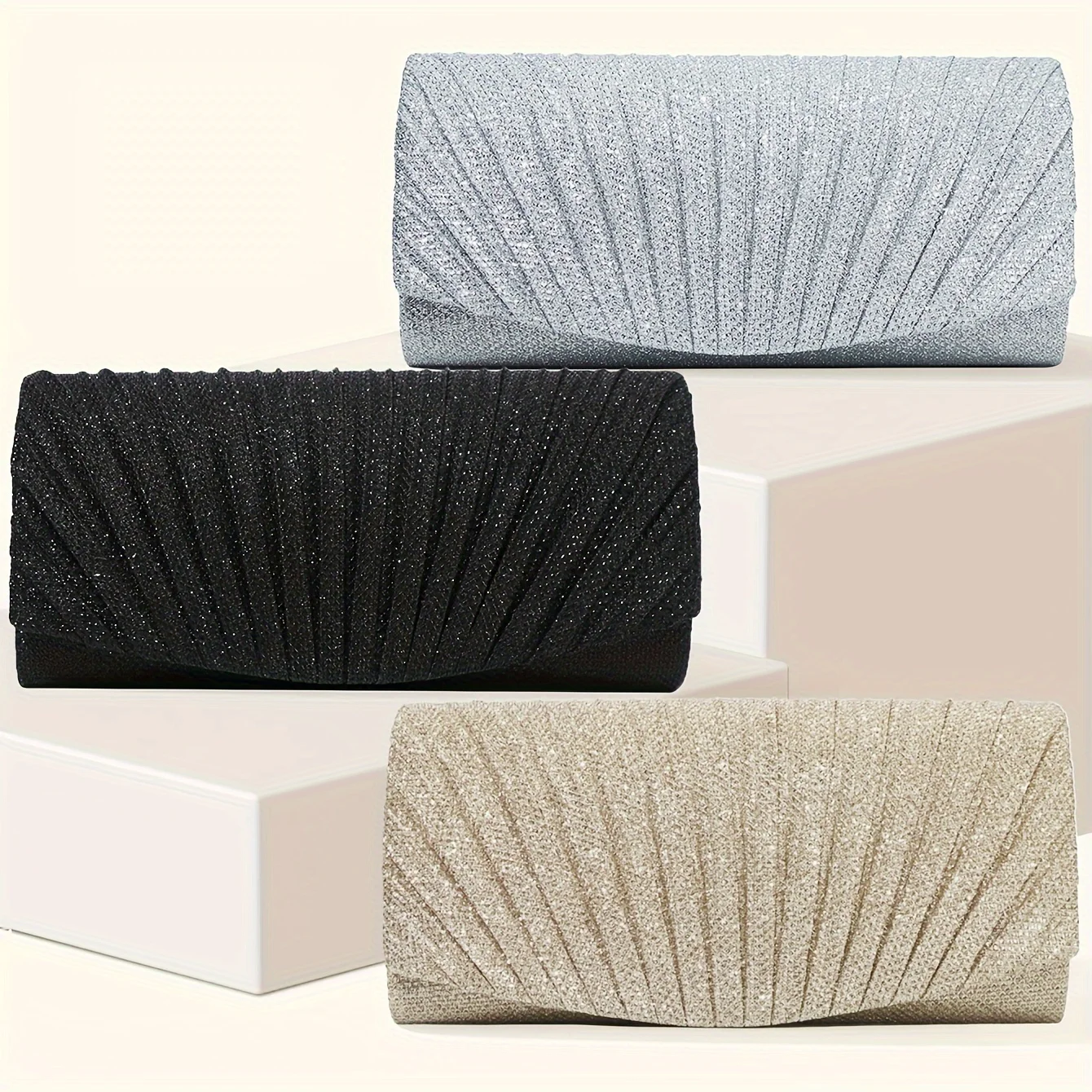 Shiny Wedding Clutch Handbag Glitter Shiny Shoulder Bag Wedding Purses Sling Dating Bag Women Girls All-matching Evening Bag