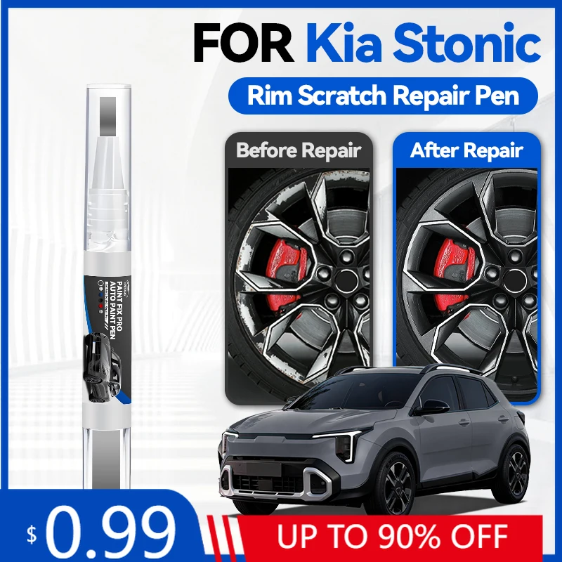 

Wheel Hub Touch Up Paint Pen Car Paint Repair Pen For 2017-2025 Kia Stonic Paint Scratch Repair Accessories White U4 Red SQ Blac