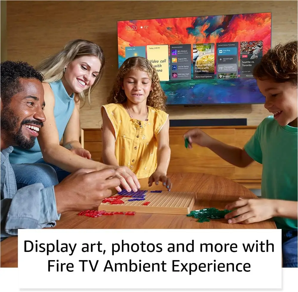 

Fire TV 55" Omni QLED Series 4K UHD smart TV, Dolby Vision IQ, Fire TV Ambient Experience, local dimming, hands-free with Alexa