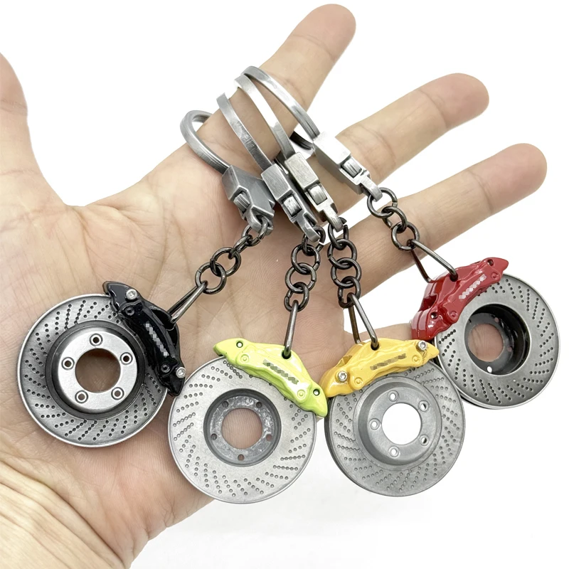 

New creative Car brake disc keychain universal carbon ceramics disc brake keychain ring racing Caliper key chain holder for car