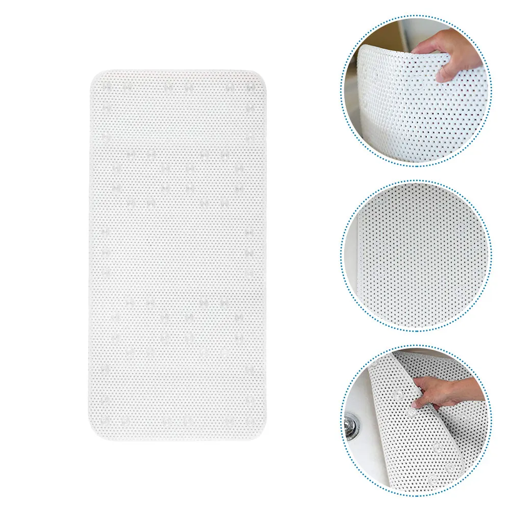 

Anti-Slip Bath Mat Soft Non-Skid Tub Pad With Suction Cups Drain Holes Easy Clean Bathroom Shower Bathtub Mat