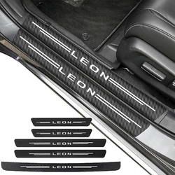 Carbon Fiber Car Door Threshold Sill Protector Trunk Stickers For Seat LEON Car Accessories