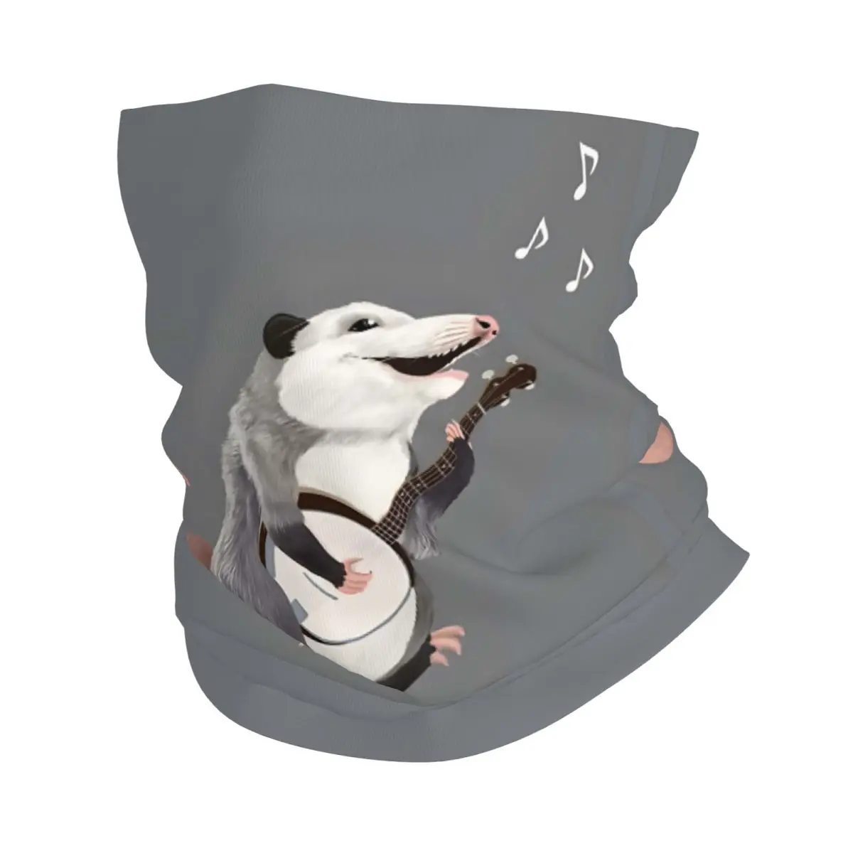 Singing Banjo Player Opossum Musician Bandana Neck Cover Wrap Scarf Balaclava Cycling Unisex Adult Breathable