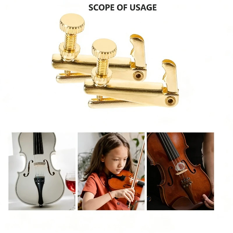4/4-1/2-4pcs Violin Accessories Fine Tuner Set Strong Stainless Steel Precision Tuning for Violinists Easy Installation Smooth