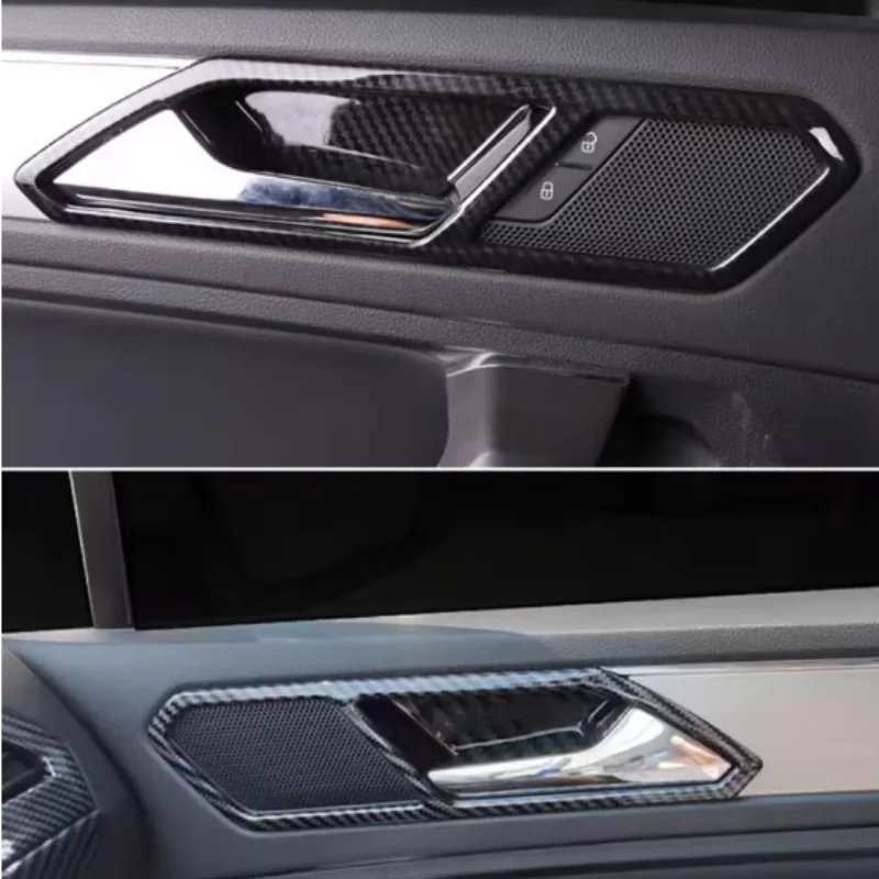 

LHD Car door glass lifting panel switch decoration carbon fiber sticker accessories For VW Volkswagen Tiguan L mk2 2017-2020