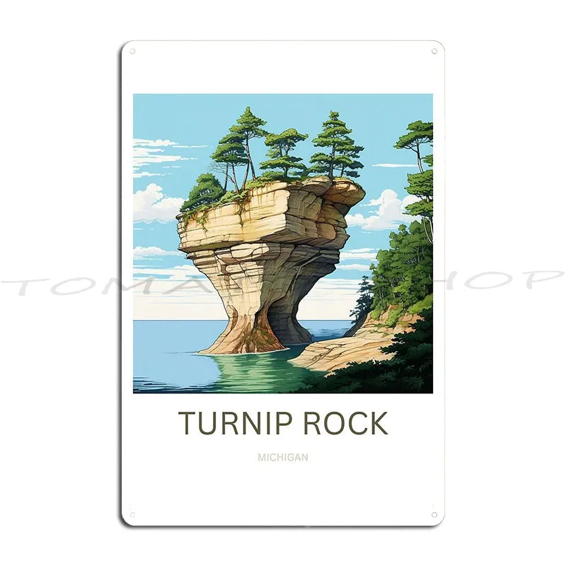 Turnip Rock Michigan Metal Signs Bar Designing Garage Iron Tin Sign Poster