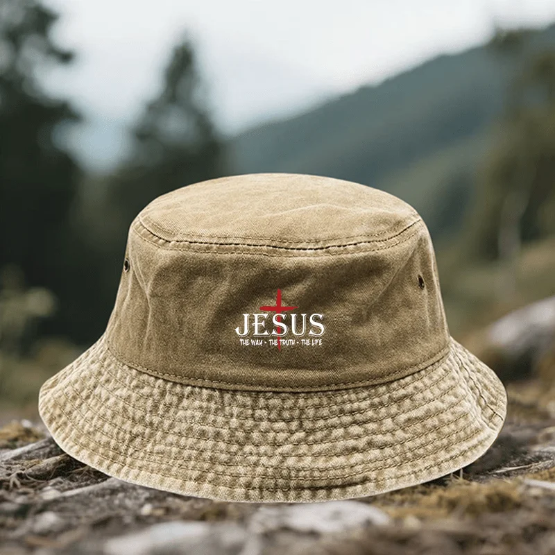 Jesus Cross Print Hat- Adjustable Street-style Religious Hat, Available in Multiple Colors(gray/navy Blue/more) Suitable for Chu