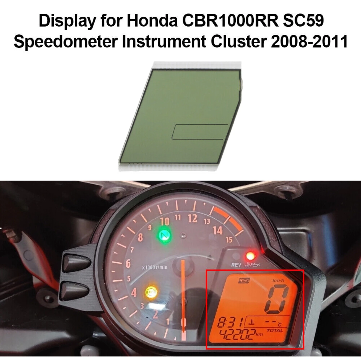 

LCD Speedometer Instrument Cluster For Honda CBR1000RR SC59 2008-2011 Motorcycle Dashboard Replacement Parts Display Screen