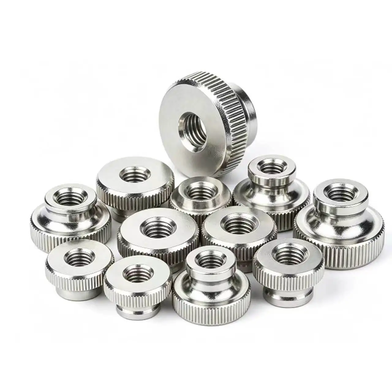 1/2/5/10pcs M2 M2.5 M3-M12 GB806 304 Stainless Steel Adjust Leveling Knurled Hand Toolless Thumb Nut High Head Knurled Thumb Thr