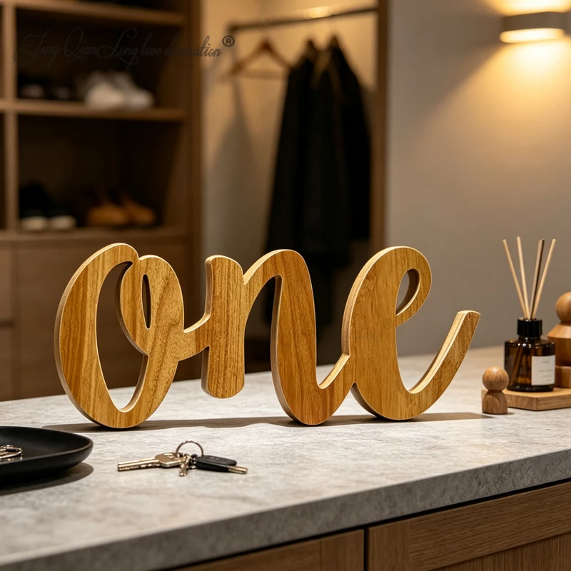 Customized wooden name logo gift with three letters 