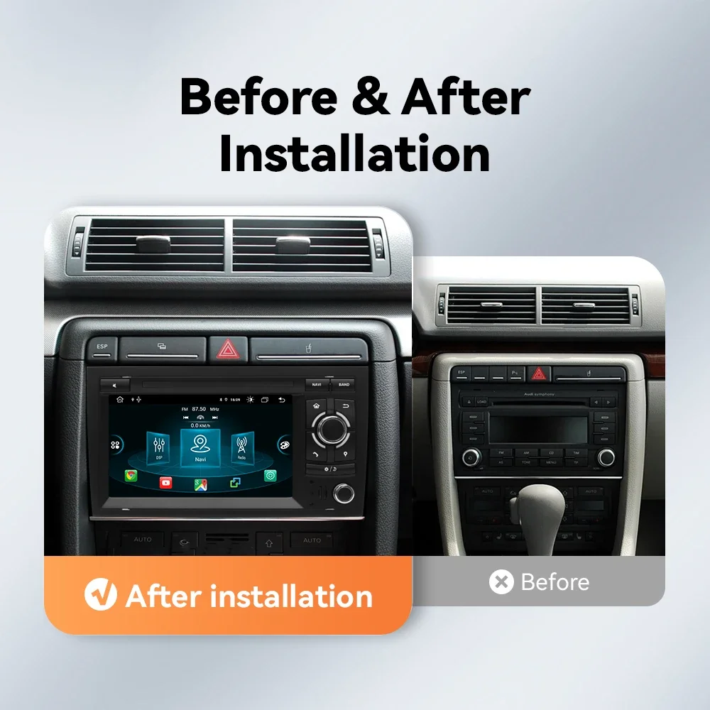 Android14 Multimedia inalámbrico Carplay para coche Audi A4 B8 B6 B7 S4 B7 B6 RS4 B7 SEAT Exeo 7 2