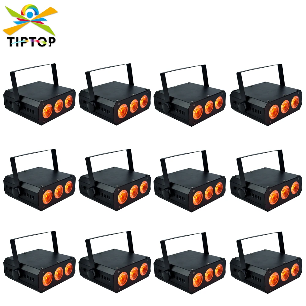 

Freeshpping 12 Unit 3x18W RGBW Amber Purple 6IN1 Freedom DJ Led Par Cans Iron Case DMX Wash Light Pro DJ Lights with Big Lens