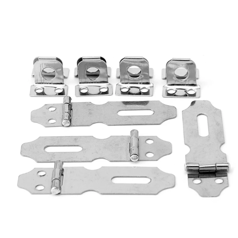 4Pcs Home Drawer Door Safety Padlock for Latch Hasp Staple Stainless Steel