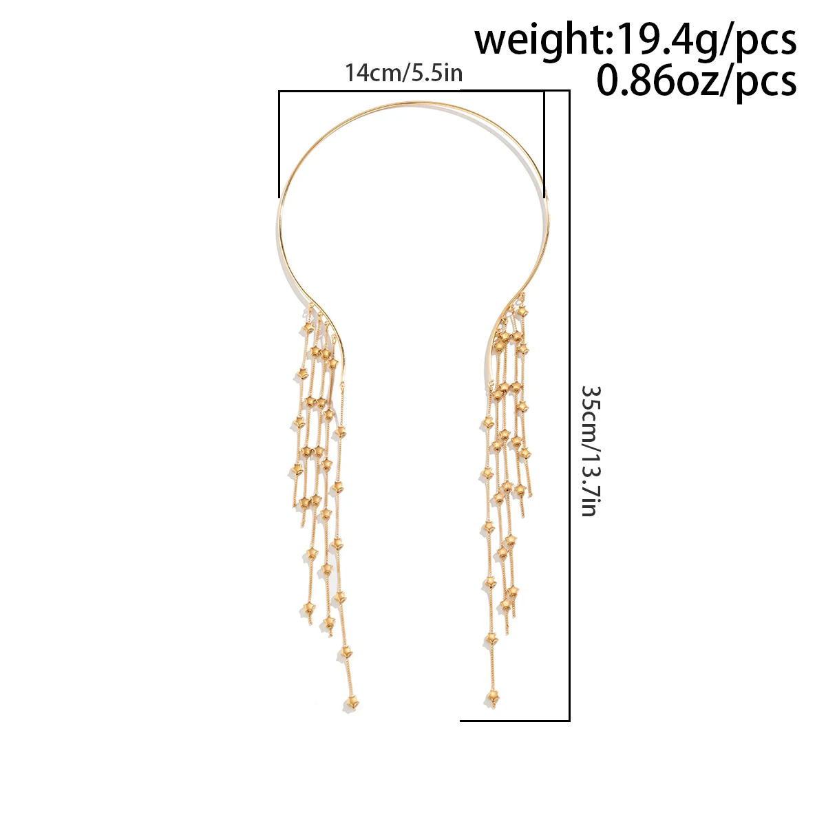 PuRui Vintage Star Round Long Tassel Open Collar Imitation Pearl Crystal Charm Necklace Choker for Women Jewelry On The Neck New