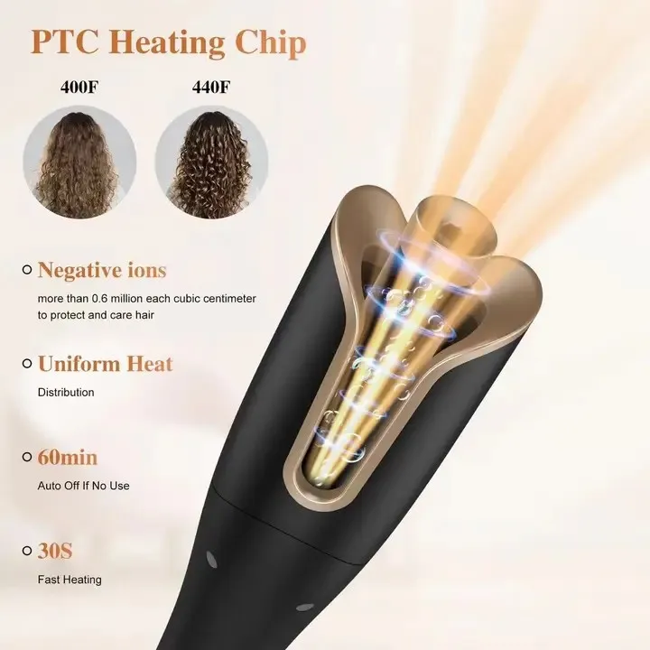 Two-Way Automatic Electric Curling Iron Smooth Quiet Ceramic Egg Roll PTC LED ROHS Certified Battery Popular Household Tool