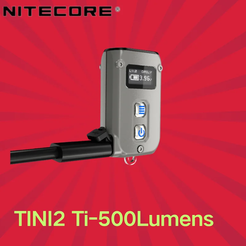 NITECORE TINI2 TI Dual-core Intelligent Keychain Light 500Lumens Type-c Rechargeable EDC Compact Flshlight