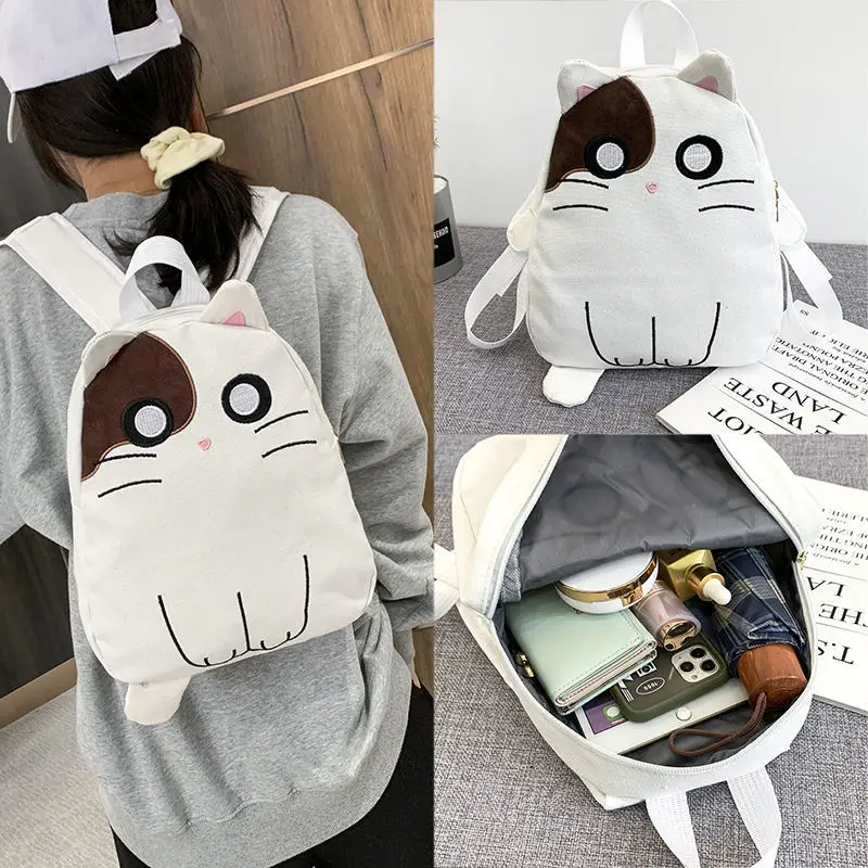 BOMO Cat Backpacks for Ladies Kawaii Japanese Back To School Cute Womens Backpack Casual Versatile Fashion Cartoon Female Bag