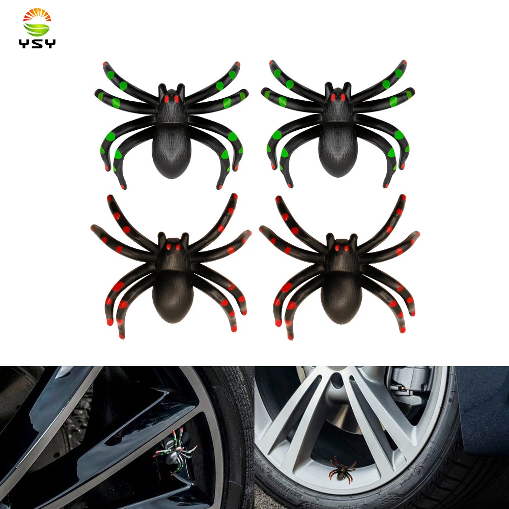 

YSY 2pcs Spider Style Tire Valve Caps for Car Motorcycle Bike Valve Stem Caps for American Valves Car-styling Parts Accessories