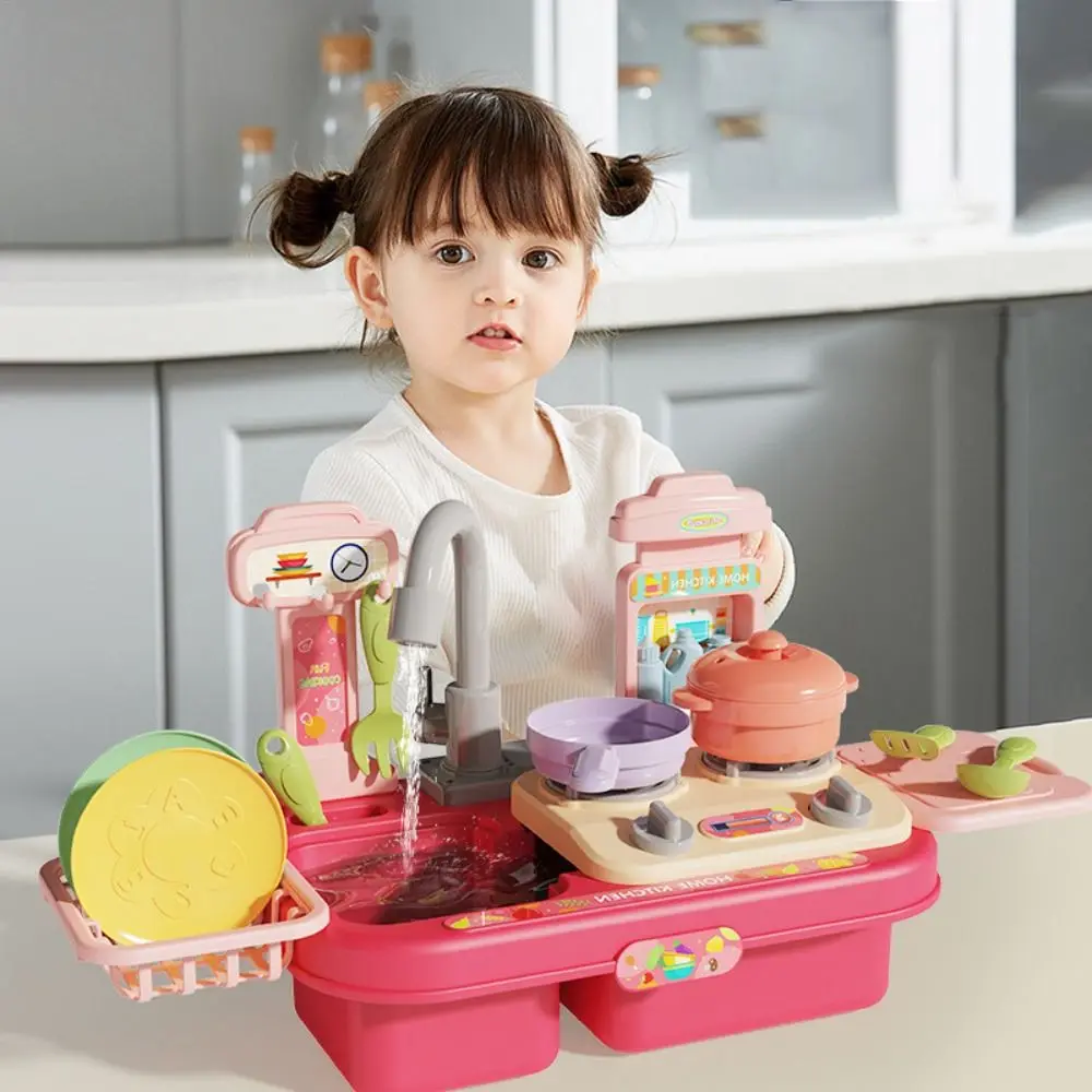 Play House Children's Dishwasher Toys Electric Automatic Water Cycle System Simulation Kitchen Toys Interesting Pretend Play