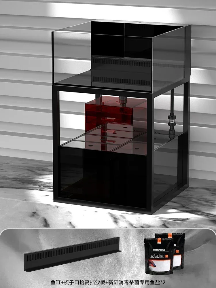 Fish tank 60 square tanks industrial wind filtration ultra-white ecological 80 bottom filter