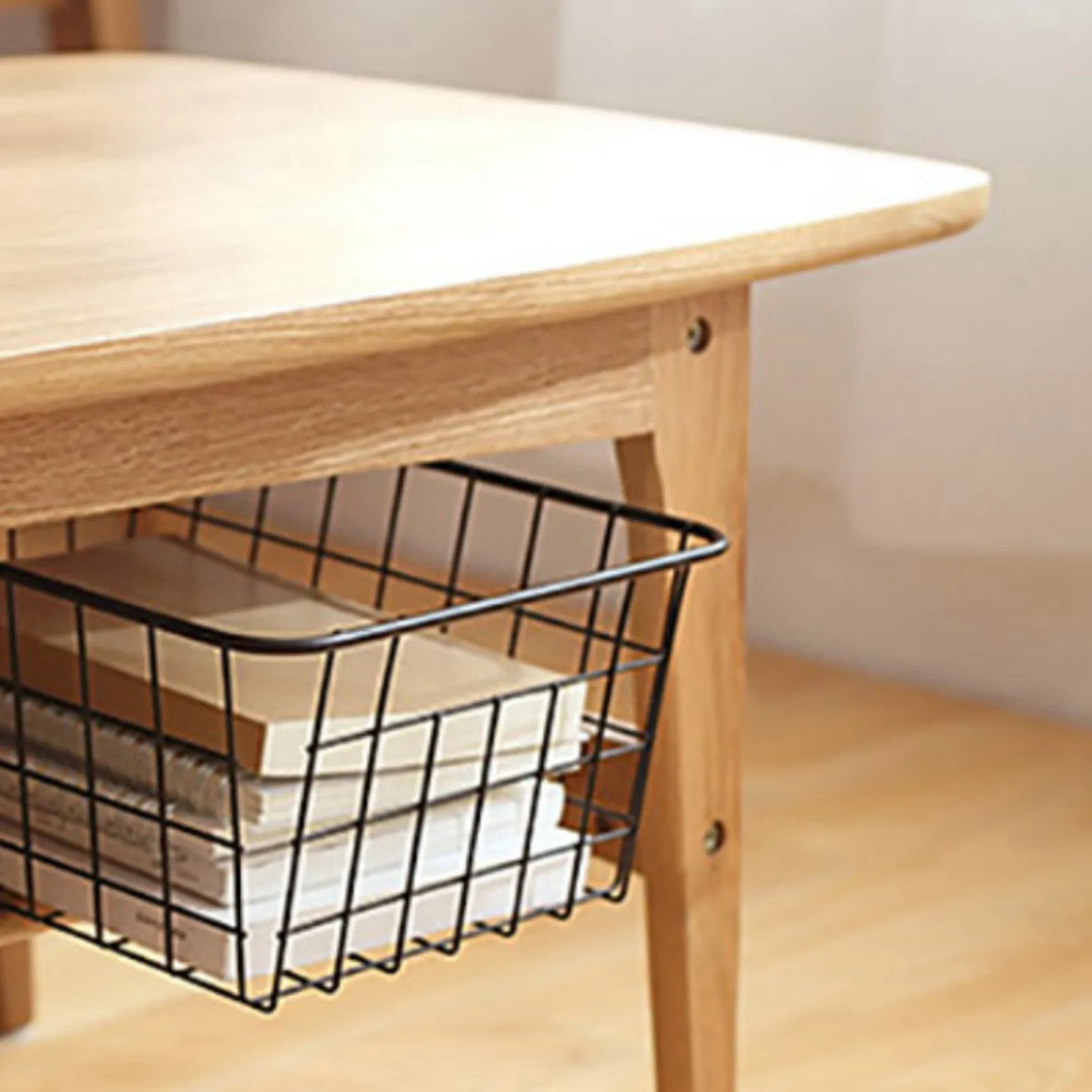

ABWR-3 Pcs Storage Baskets Metal Basket Without Interlining Bathroom Kitchen Organizer Black,A & B